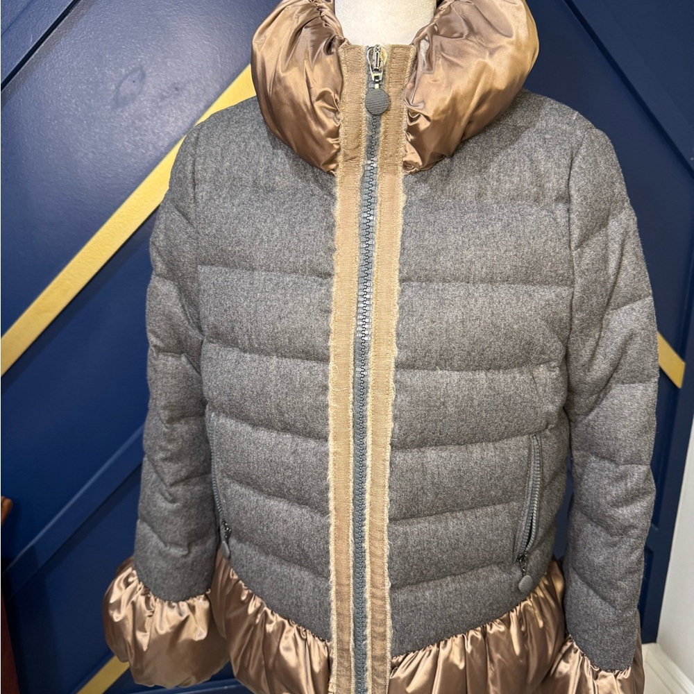 Moncler Gray and Tan Women’s Puffer Jacket